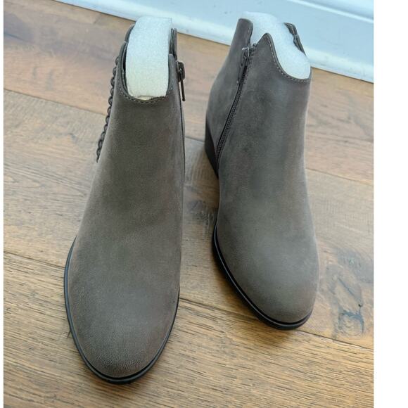 Mia Jaice Heeled Ankle Lasso Bootie Leather Gray Brown Womens 11 NWOB - Picture 2 of 5